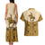 Cowboy Couples Matching Tank Maxi Dress and Hawaiian Shirt Horse Riding Retro Western Yoke Beige - Wonder Print Shop
