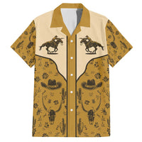 Cowboy Family Matching Long Sleeve Bodycon Dress and Hawaiian Shirt Horse Riding Retro Western Yoke Beige - Wonder Print Shop