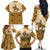 Cowboy Family Matching Off The Shoulder Long Sleeve Dress and Hawaiian Shirt Horse Riding Retro Western Yoke Beige - Wonder Print Shop