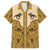 Cowboy Family Matching Off The Shoulder Long Sleeve Dress and Hawaiian Shirt Horse Riding Retro Western Yoke Beige - Wonder Print Shop