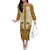 Cowboy Family Matching Off The Shoulder Long Sleeve Dress and Hawaiian Shirt Horse Riding Retro Western Yoke Beige - Wonder Print Shop