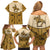 Cowboy Family Matching Off Shoulder Short Dress and Hawaiian Shirt Horse Riding Retro Western Yoke Beige - Wonder Print Shop