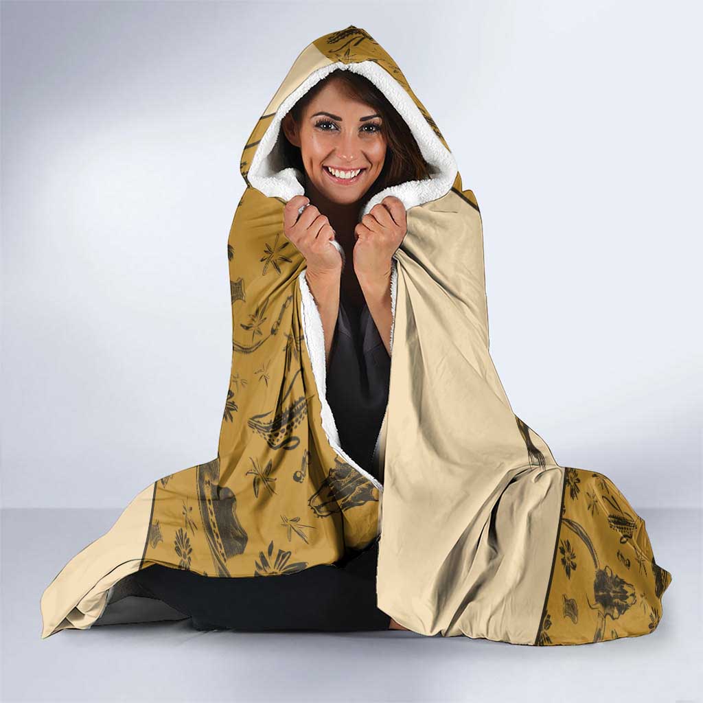 Cowboy Hooded Blanket Horse Riding Retro Western Yoke Beige - Wonder Print Shop