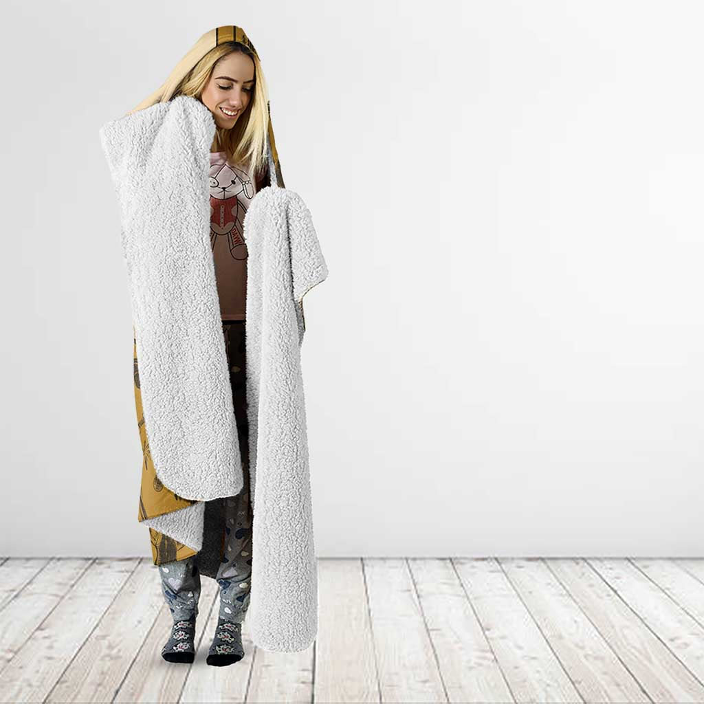 Cowboy Hooded Blanket Horse Riding Retro Western Yoke Beige - Wonder Print Shop