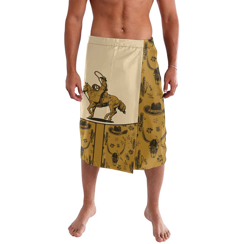 Cowboy Lavalava Horse Riding Retro Western Yoke Beige - Wonder Print Shop
