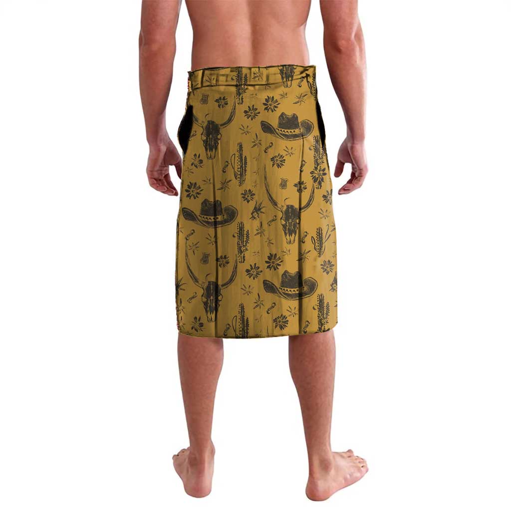 Cowboy Lavalava Horse Riding Retro Western Yoke Beige - Wonder Print Shop
