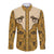 Cowboy Long Sleeve Button Shirt Horse Riding Retro Western Yoke Beige - Wonder Print Shop
