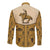 Cowboy Long Sleeve Button Shirt Horse Riding Retro Western Yoke Beige - Wonder Print Shop