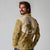 Cowboy Long Sleeve Polo Shirt Horse Riding Retro Western Yoke Beige - Wonder Print Shop