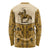 Cowboy Long Sleeve Shirt Horse Riding Retro Western Yoke Beige - Wonder Print Shop