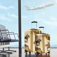 Cowboy Luggage Cover Horse Riding Retro Western Yoke Beige - Wonder Print Shop