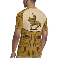 Cowboy Rugby Jersey Horse Riding Retro Western Yoke Beige - Wonder Print Shop