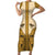 Cowboy Short Sleeve Bodycon Dress Horse Riding Retro Western Yoke Beige - Wonder Print Shop