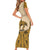 Cowboy Short Sleeve Bodycon Dress Horse Riding Retro Western Yoke Beige - Wonder Print Shop