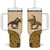 Cowboy Tumbler With Handle Horse Riding Retro Western Yoke Beige - Wonder Print Shop