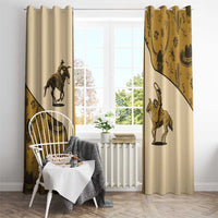 Cowboy Window Curtain Horse Riding Retro Western Yoke Beige - Wonder Print Shop