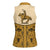 Cowboy Women Sleeveless Polo Shirt Horse Riding Retro Western Yoke Beige - Wonder Print Shop