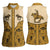 Cowboy Women Sleeveless Polo Shirt Horse Riding Retro Western Yoke Beige - Wonder Print Shop