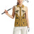 Cowboy Women Sleeveless Polo Shirt Horse Riding Retro Western Yoke Beige - Wonder Print Shop