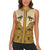 Cowboy Women Sleeveless Polo Shirt Horse Riding Retro Western Yoke Beige - Wonder Print Shop