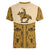 Cowboy Women V-Neck T-Shirt Horse Riding Retro Western Yoke Beige - Wonder Print Shop