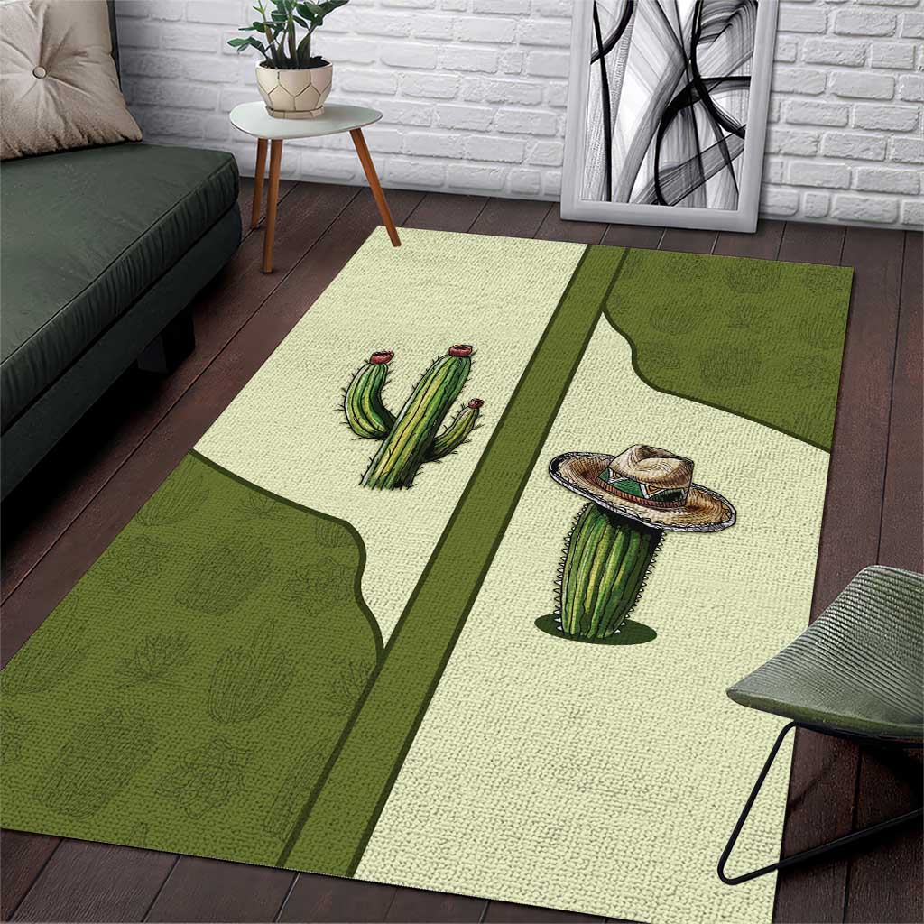 Cowboy Area Rug Cactus Retro Western Yoke - Wonder Print Shop