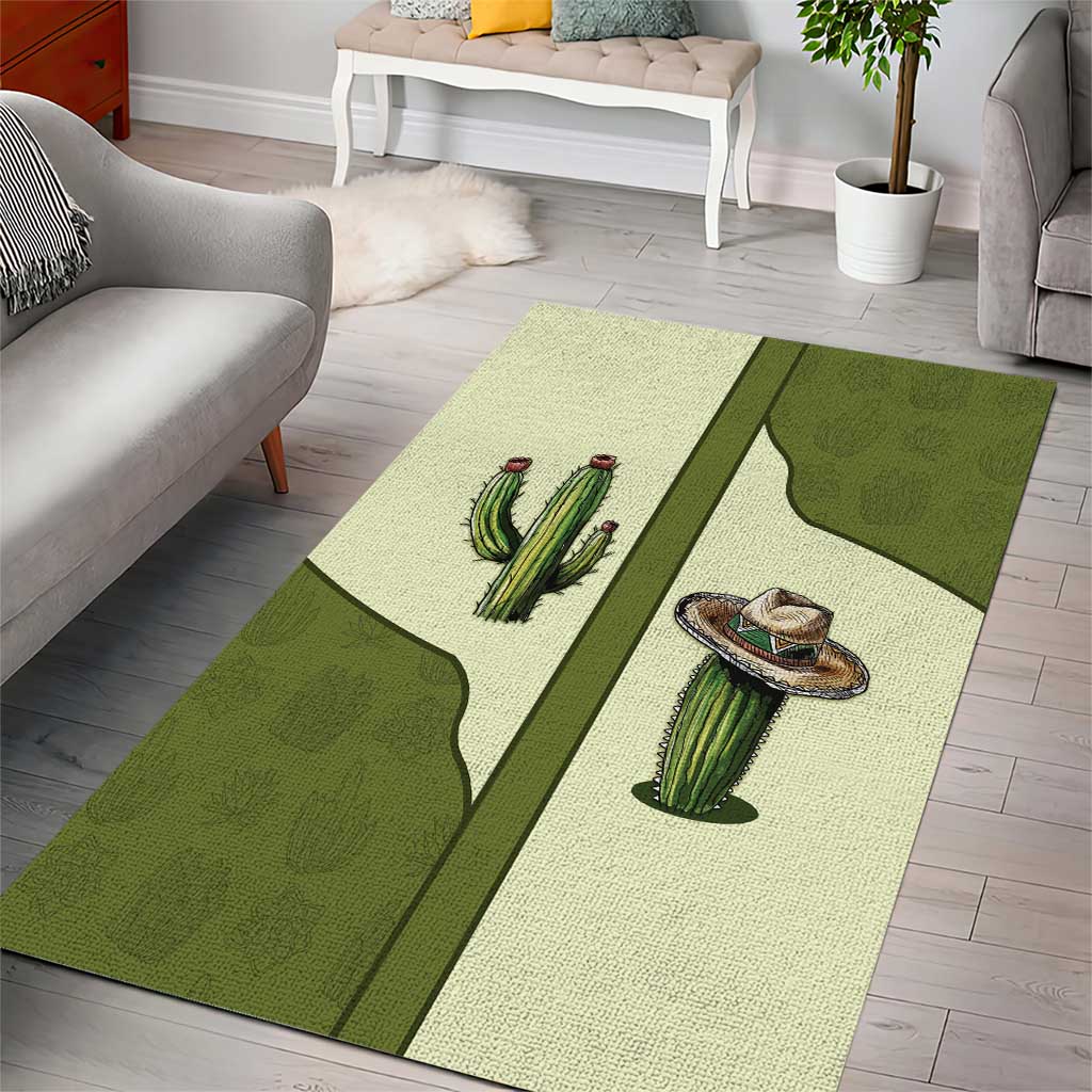 Cowboy Area Rug Cactus Retro Western Yoke - Wonder Print Shop