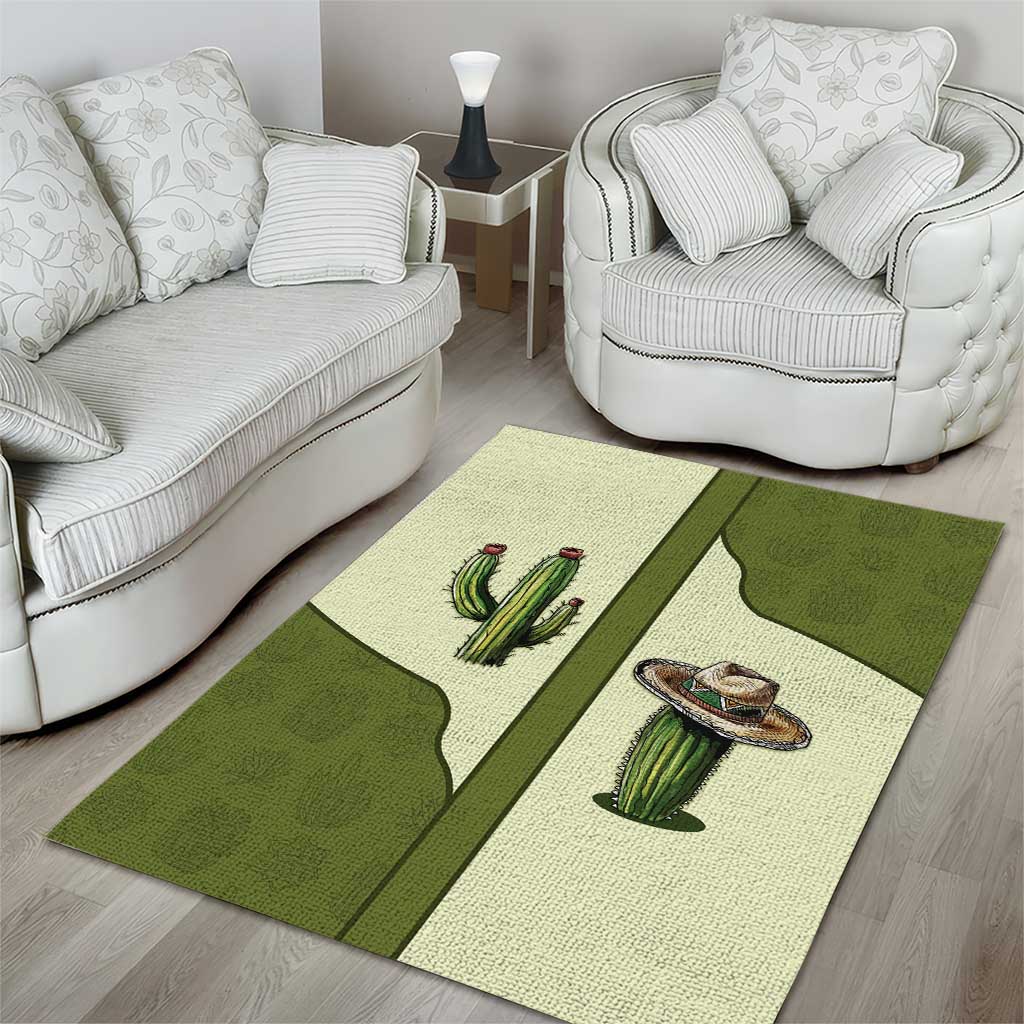 Cowboy Area Rug Cactus Retro Western Yoke - Wonder Print Shop