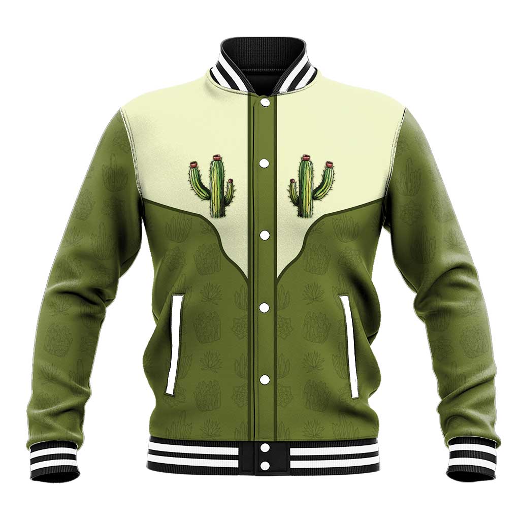 Cowboy Baseball Jacket Cactus Retro Western Yoke - Wonder Print Shop