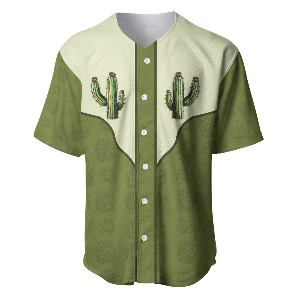 Cowboy Baseball Jersey Cactus Retro Western Yoke - Wonder Print Shop