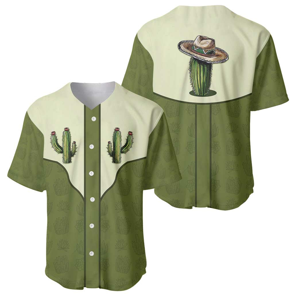 Cowboy Baseball Jersey Cactus Retro Western Yoke - Wonder Print Shop