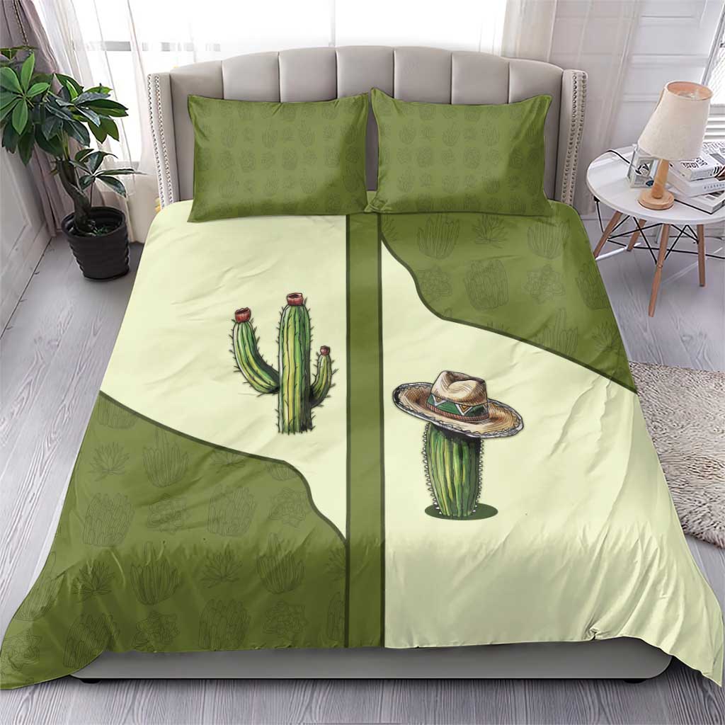Cowboy Bedding Set Cactus Retro Western Yoke - Wonder Print Shop