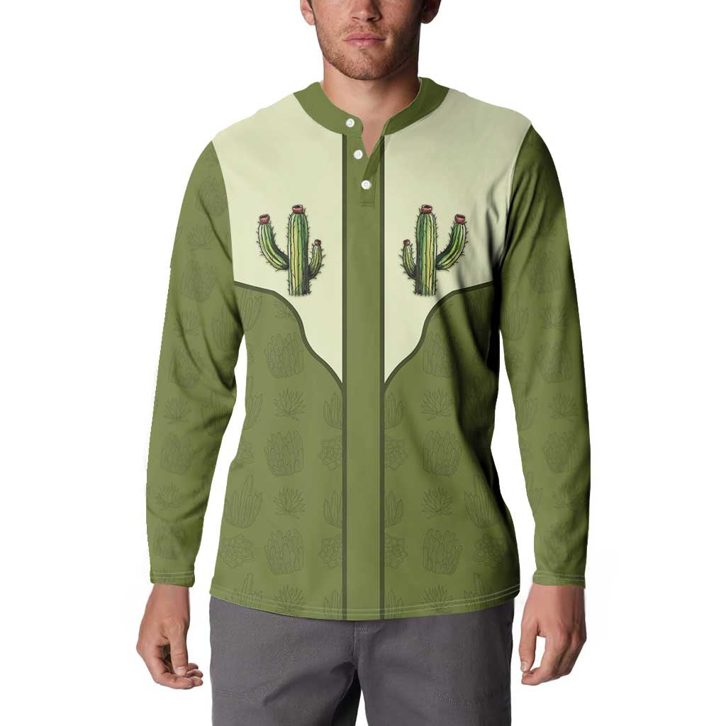 Cowboy Button Sweatshirt Cactus Retro Western Yoke - Wonder Print Shop