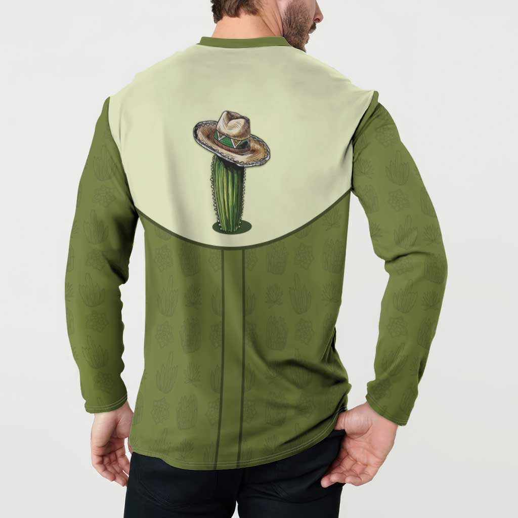 Cowboy Button Sweatshirt Cactus Retro Western Yoke - Wonder Print Shop
