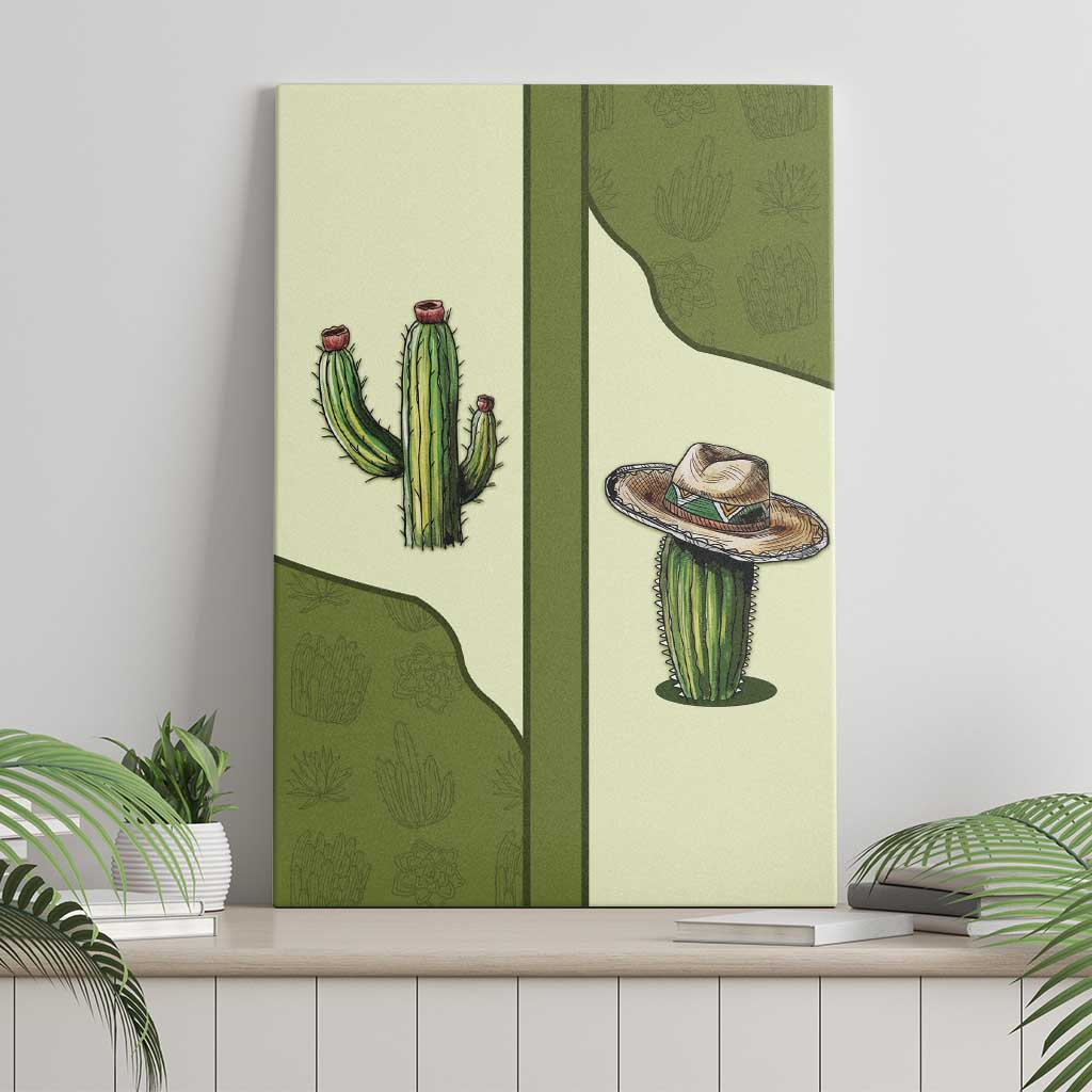 Cowboy Canvas Wall Art Cactus Retro Western Yoke - Wonder Print Shop
