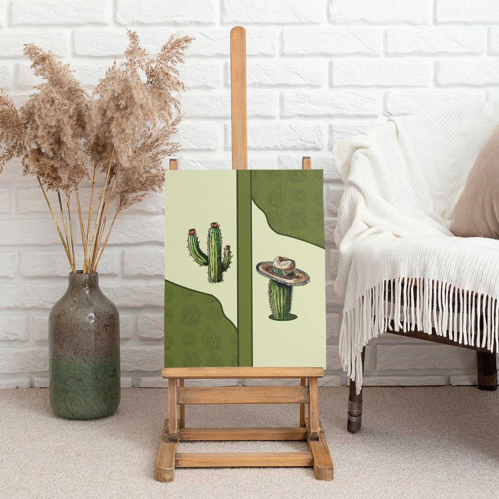 Cowboy Canvas Wall Art Cactus Retro Western Yoke - Wonder Print Shop