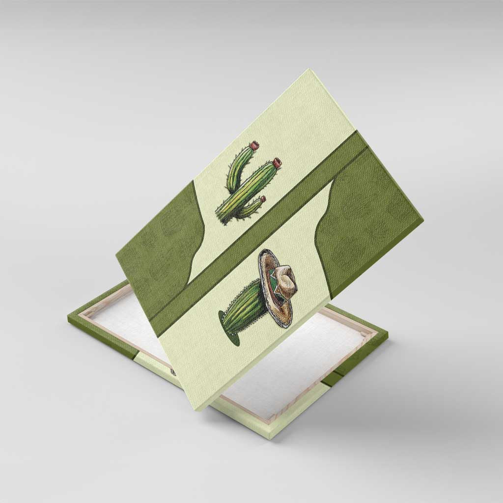Cowboy Canvas Wall Art Cactus Retro Western Yoke - Wonder Print Shop