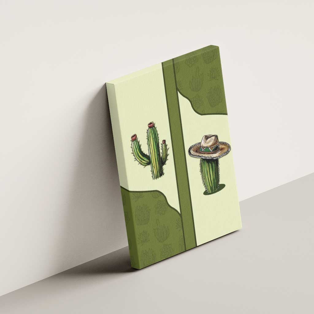 Cowboy Canvas Wall Art Cactus Retro Western Yoke - Wonder Print Shop