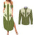 Cowboy Couples Matching Summer Maxi Dress and Long Sleeve Button Shirt Cactus Retro Western Yoke - Wonder Print Shop