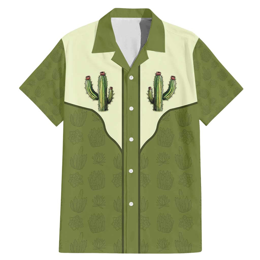 Cowboy Family Matching Mermaid Dress and Hawaiian Shirt Cactus Retro Western Yoke - Wonder Print Shop