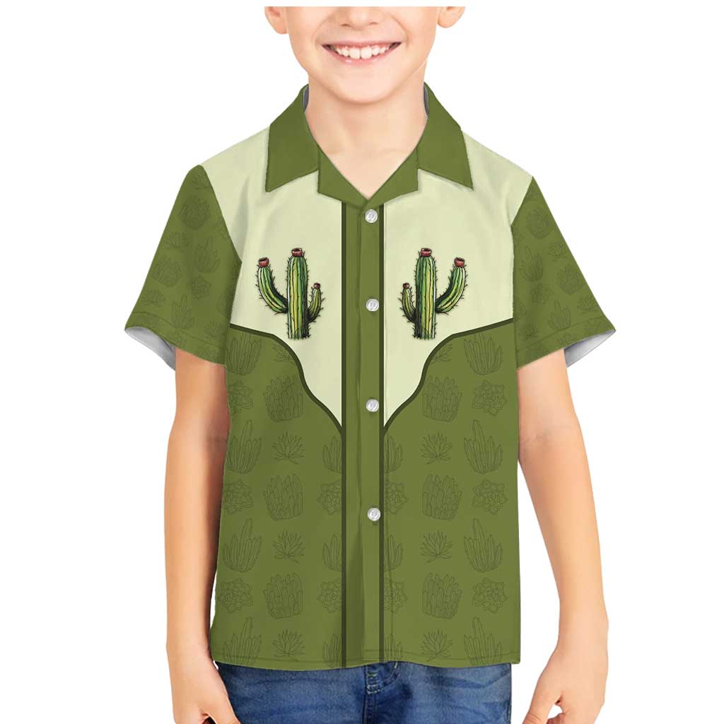 Cowboy Family Matching Mermaid Dress and Hawaiian Shirt Cactus Retro Western Yoke - Wonder Print Shop
