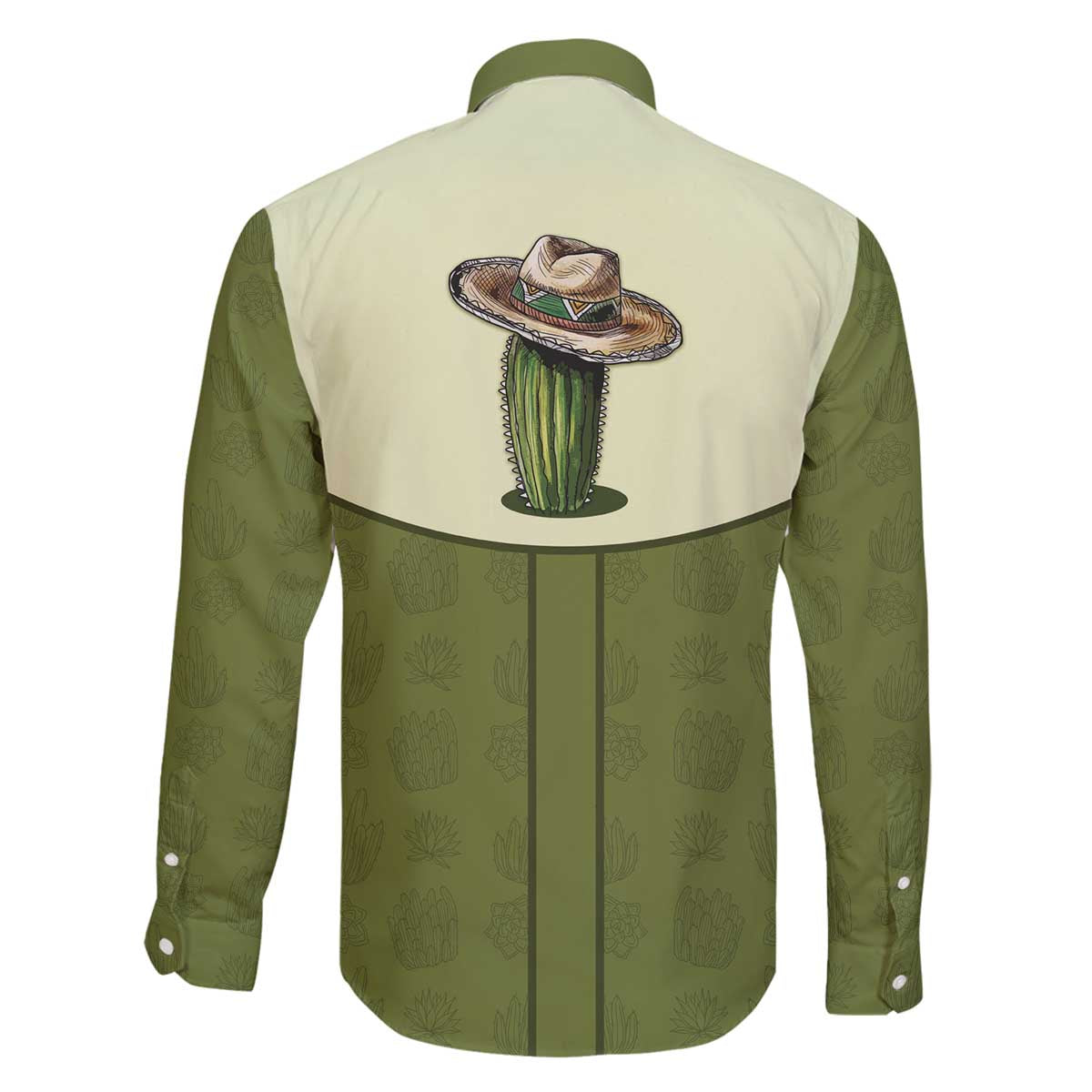 Cowboy Family Matching Off The Shoulder Long Sleeve Dress and Hawaiian Shirt Cactus Retro Western Yoke - Wonder Print Shop