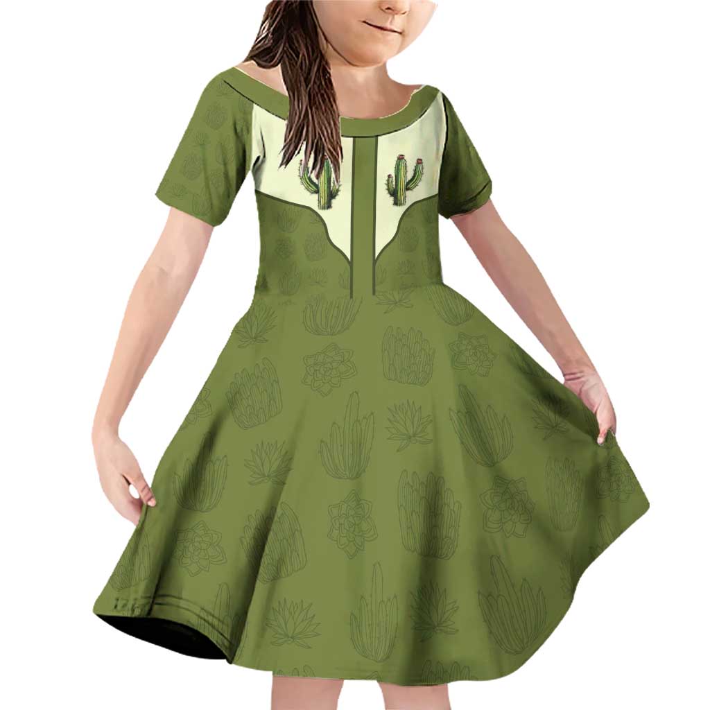 Cowboy Family Matching Off Shoulder Short Dress and Hawaiian Shirt Cactus Retro Western Yoke - Wonder Print Shop