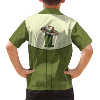 Cowboy Family Matching Short Sleeve Bodycon Dress and Hawaiian Shirt Cactus Retro Western Yoke - Wonder Print Shop