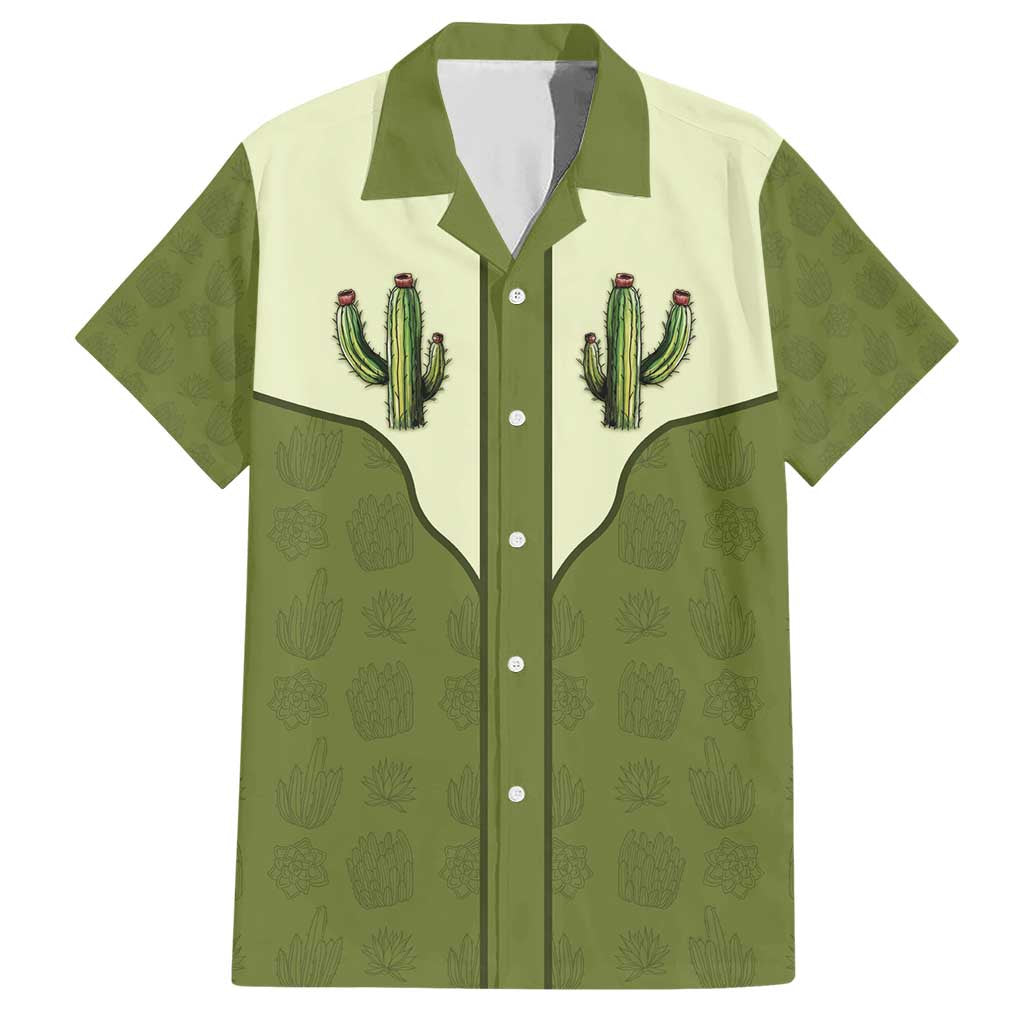Cowboy Family Matching Short Sleeve Bodycon Dress and Hawaiian Shirt Cactus Retro Western Yoke - Wonder Print Shop