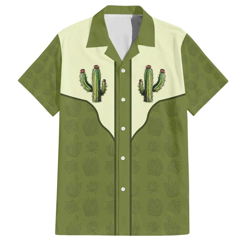 Cowboy Family Matching Tank Maxi Dress and Hawaiian Shirt Cactus Retro Western Yoke - Wonder Print Shop