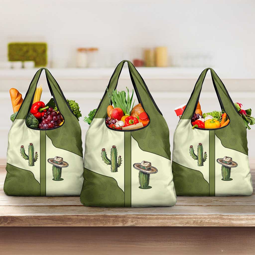 Cowboy Grocery Bag Cactus Retro Western Yoke - Wonder Print Shop