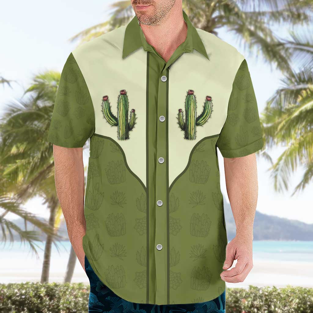 Cowboy Hawaiian Shirt Cactus Retro Western Yoke - Wonder Print Shop