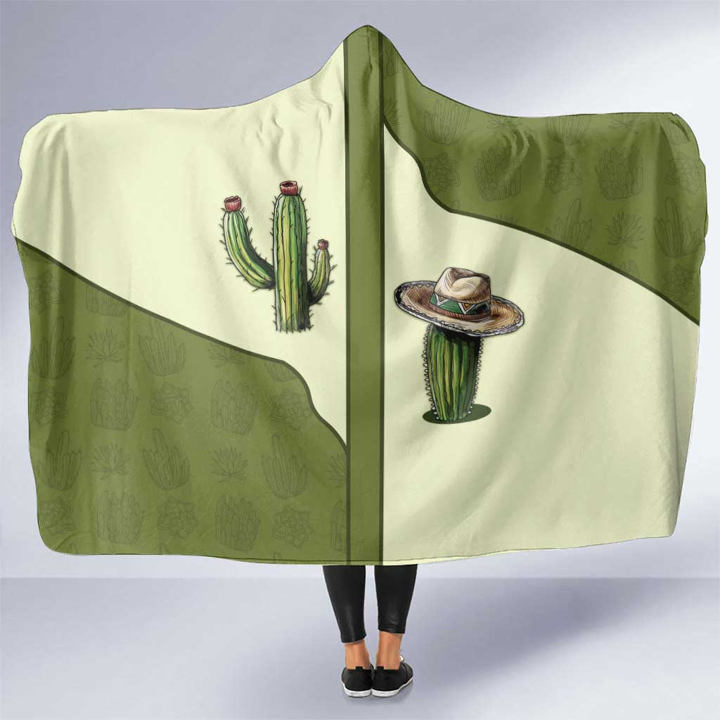 Cowboy Hooded Blanket Cactus Retro Western Yoke - Wonder Print Shop