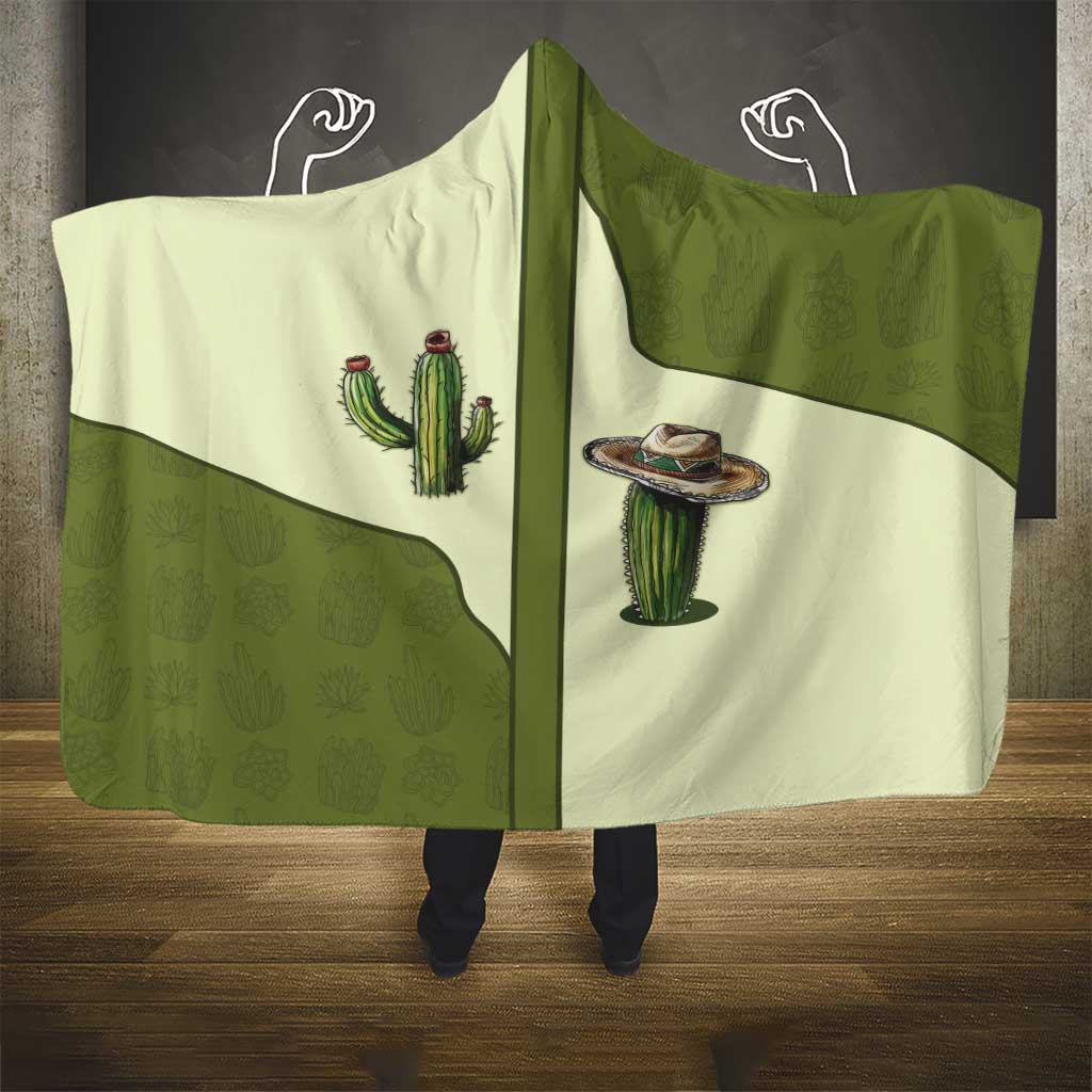Cowboy Hooded Blanket Cactus Retro Western Yoke - Wonder Print Shop